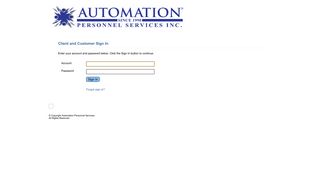 Client and Customer Sign In - Automation Personnel Services