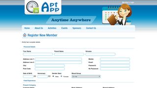 Register as New Member - AptApp