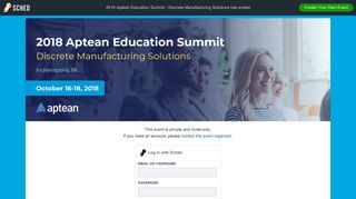 Log In - 2018 Aptean Education Summit - Discrete Manufacturing ...
