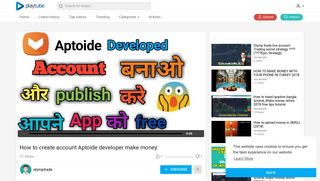 How to create account Aptoide developer make money