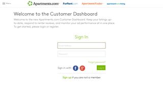 the Customer Dashboard - Apartments.com