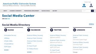 Social Media Center | American Public University System (APUS)