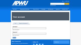 User account | APWU