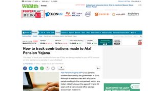 Atal Pension Yojana: How to track contributions made to Atal Pension ...