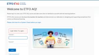 Login - Elementary Teachers' Federation of Ontario - ETFO AQ!