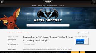 I created my AQ3D account using Facebook, how to I add my email to ...