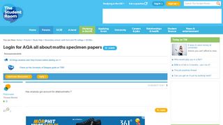 Login for AQA all about maths specimen papers - The Student Room
