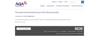 Help - AQA | Request blocked