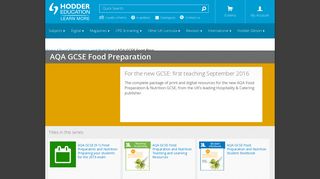 Food Preparation and Nutrition Workbooks and Resources