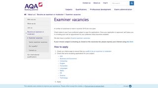 AQA | About us | Become an examiner or moderator | Examiner ...