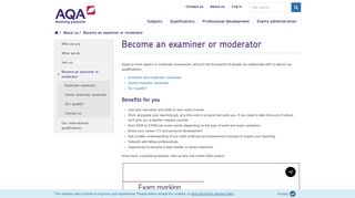 AQA | About us | Become an examiner or moderator