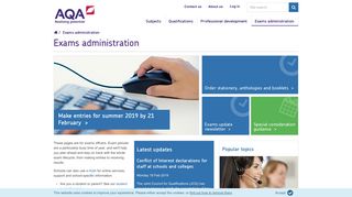 AQA | Exams administration