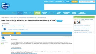 Free Psychology AS Level textbook and notes (Mainly AQA A) - The ...