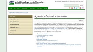 USDA APHIS | Agriculture Quarantine Inspection