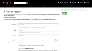 AQHA: Create an Account
