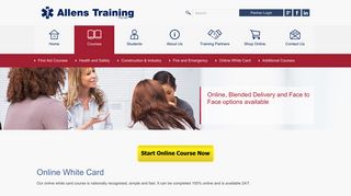 Online White Card $39.00 - Allens Training