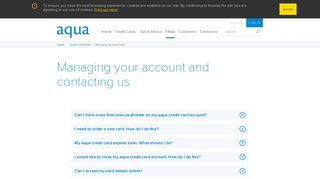 Managing your account and contacting us - aqua