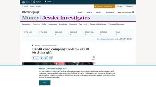 'Credit card company took my £600 birthday gift' - The Telegraph