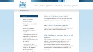 Customers Billing Questions | Billing | FAQ ... - Aqua Finance