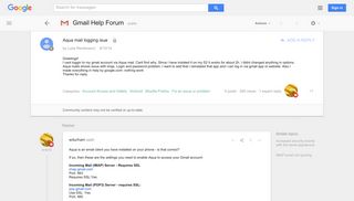 Aqua mail logging isue - Google Product Forums