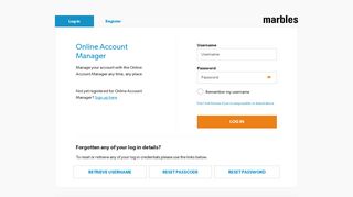 Log In - Online Account Manager | marbles
