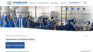 Aquahawk Customer Portal | Padre Dam Municipal Water District, CA