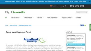 AquaHawk Customer Portal | City of Somerville