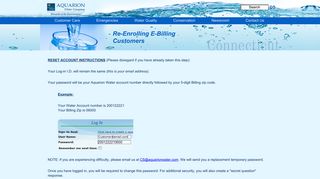 Aquarion Water Company | Re-Enrolling E-Billing Customers