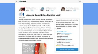 Aquesta Bank Online Banking Login - CC Bank