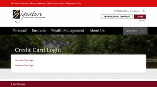 Credit Card Login | Signature Bank of Arkansas