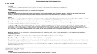 (OWA) Usage Policy - Outlook Web App - Aramark
