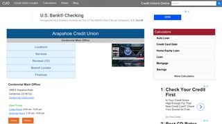 Arapahoe Credit Union - Centennial, CO - Credit Unions Online