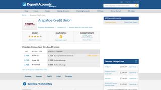 Arapahoe Credit Union Reviews and Rates - Colorado