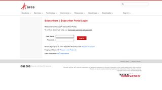 Subscriber Login | Subscriber Portal | Advanced PLM Software ... - Aras