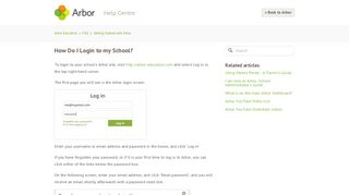 How Do I Login to my School? – Arbor Education