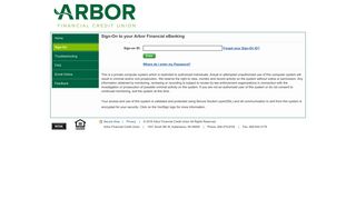 Sign-On to your Arbor Financial eBanking