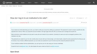 How do I log in to an institution's Arc site? | Canvas LMS Community