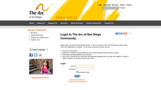 User Login - The Arc of San Diego