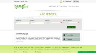 ARC Travels, ARC Travels Online Bus Booking Services - NBus.in