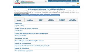 e-Filing Home Page, Income Tax Department, Government of India