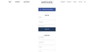 Sign In / Register | Arcade