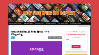 Arcade Spins - New Free Spins No Deposit