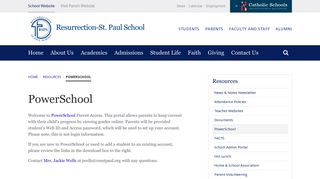 PowerSchool | Resurrection-St. Paul School