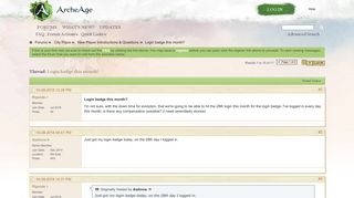 Login badge this month? - The Official ArcheAge Forums