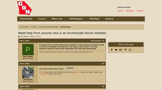 Need help from anyone who is an Archerytalk forum member | GON ...