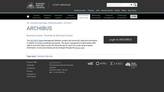 ARCHIBUS - Staff Services - ANU