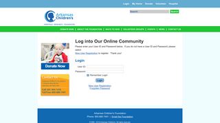User Login - Arkansas Children's Foundation