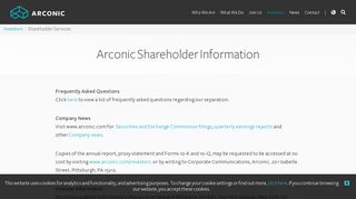 Arconic | Investors | Shareholder Services