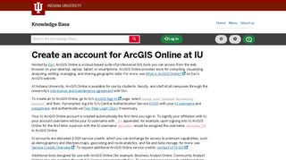 Create an account for ArcGIS Online at IU - IU Knowledge Base