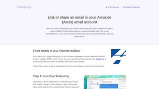 How to link or share email threads in your Arcor.de (Arcor) email account
